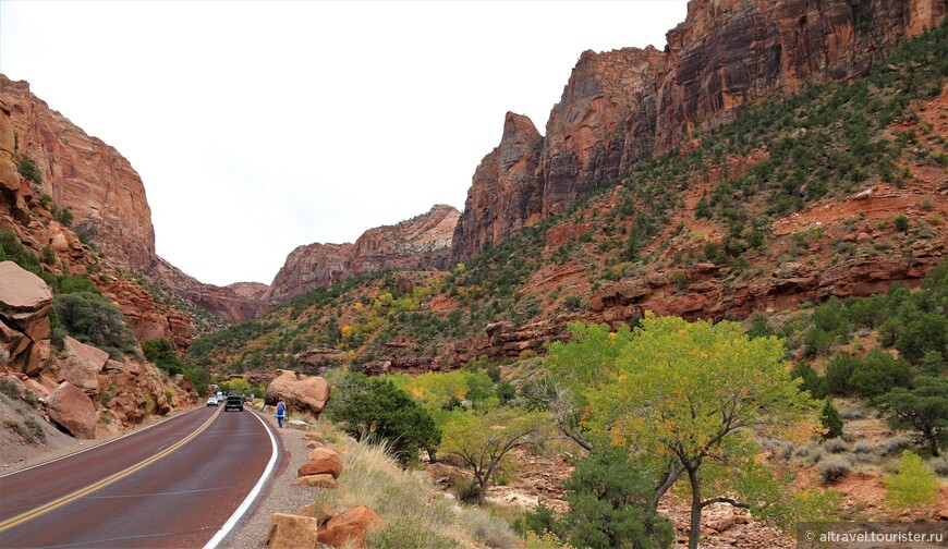 Дорога в нижней, каньонной части парка.