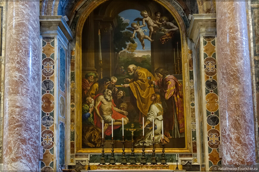 мозаика работы Пьетро Паоло Кристофари  по репродукции картины Доменикино.  1714 г.