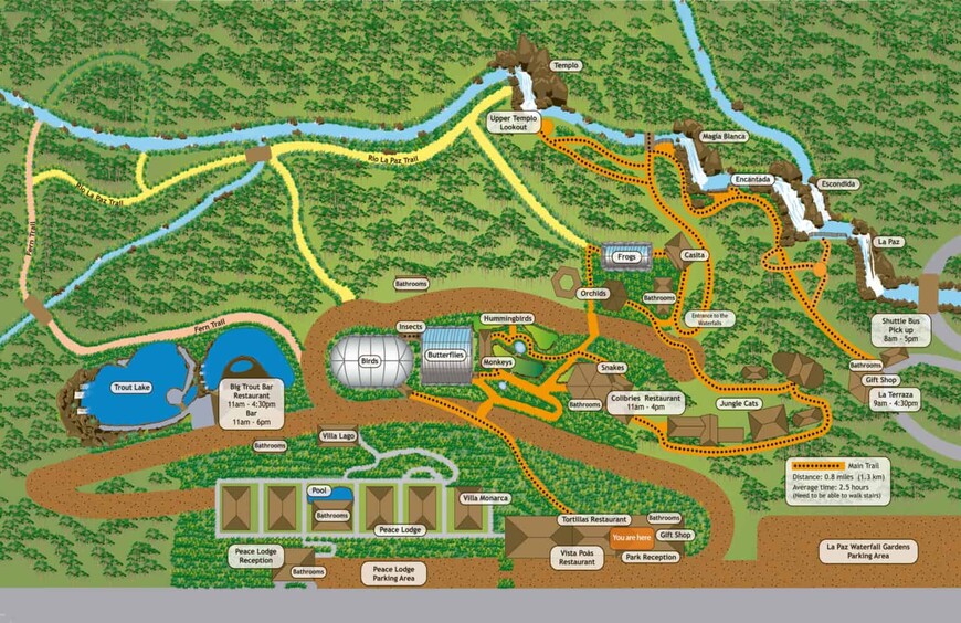 Карта 3. План парка «Сады водопада Мир».