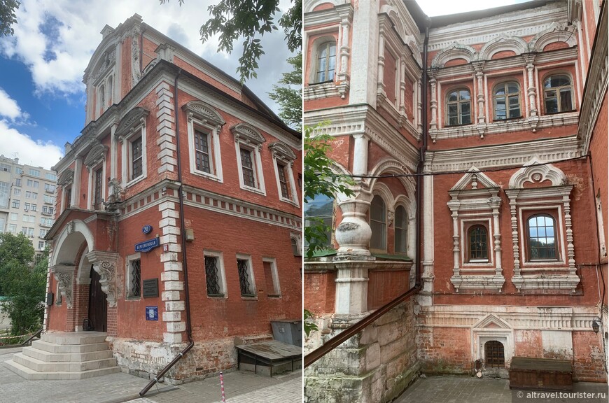 В палатах удачно сочетаются барочные элементы (слева) и декор в стиле узорочья (справа).