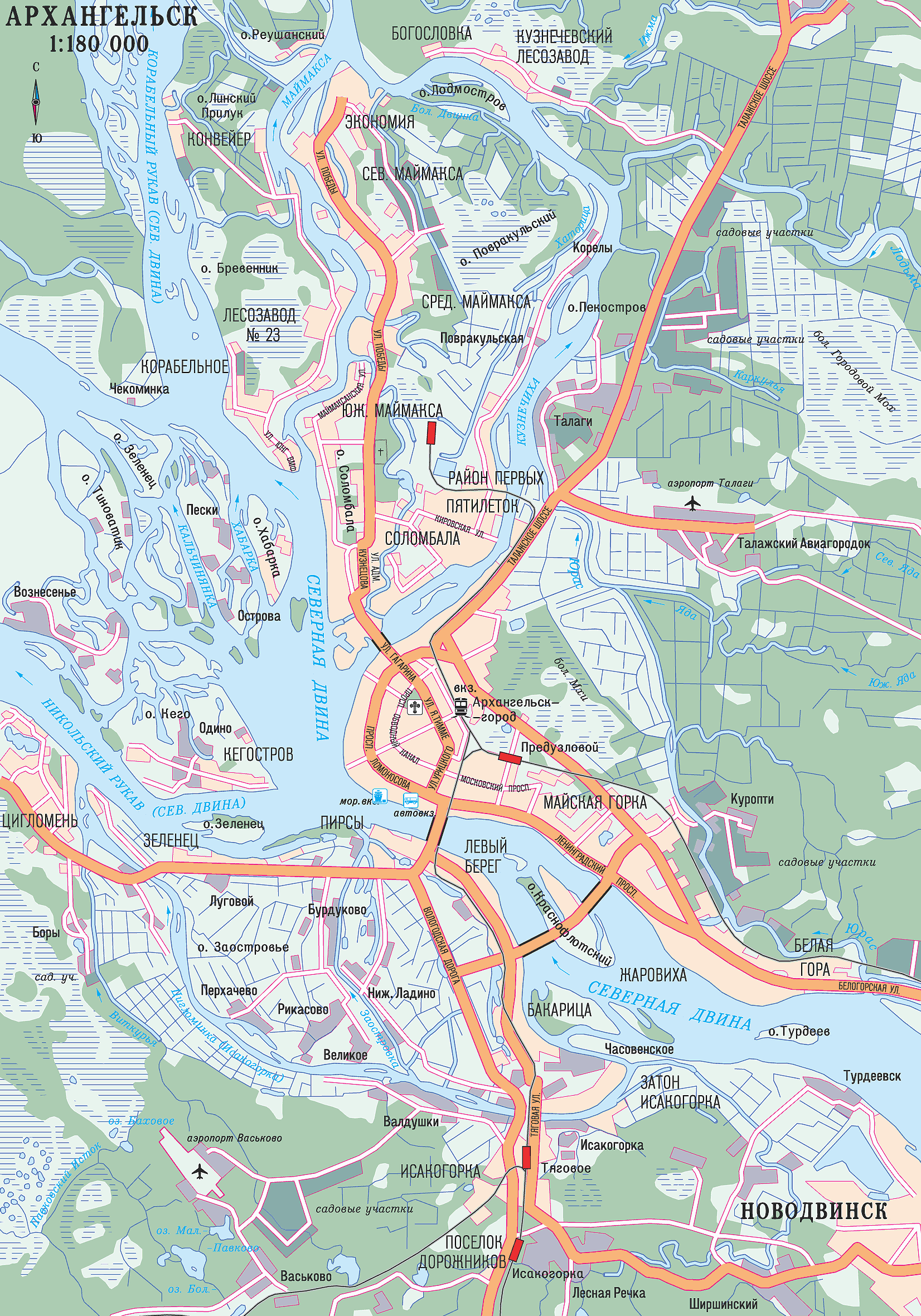 Карта города архангельска с улицами и домами