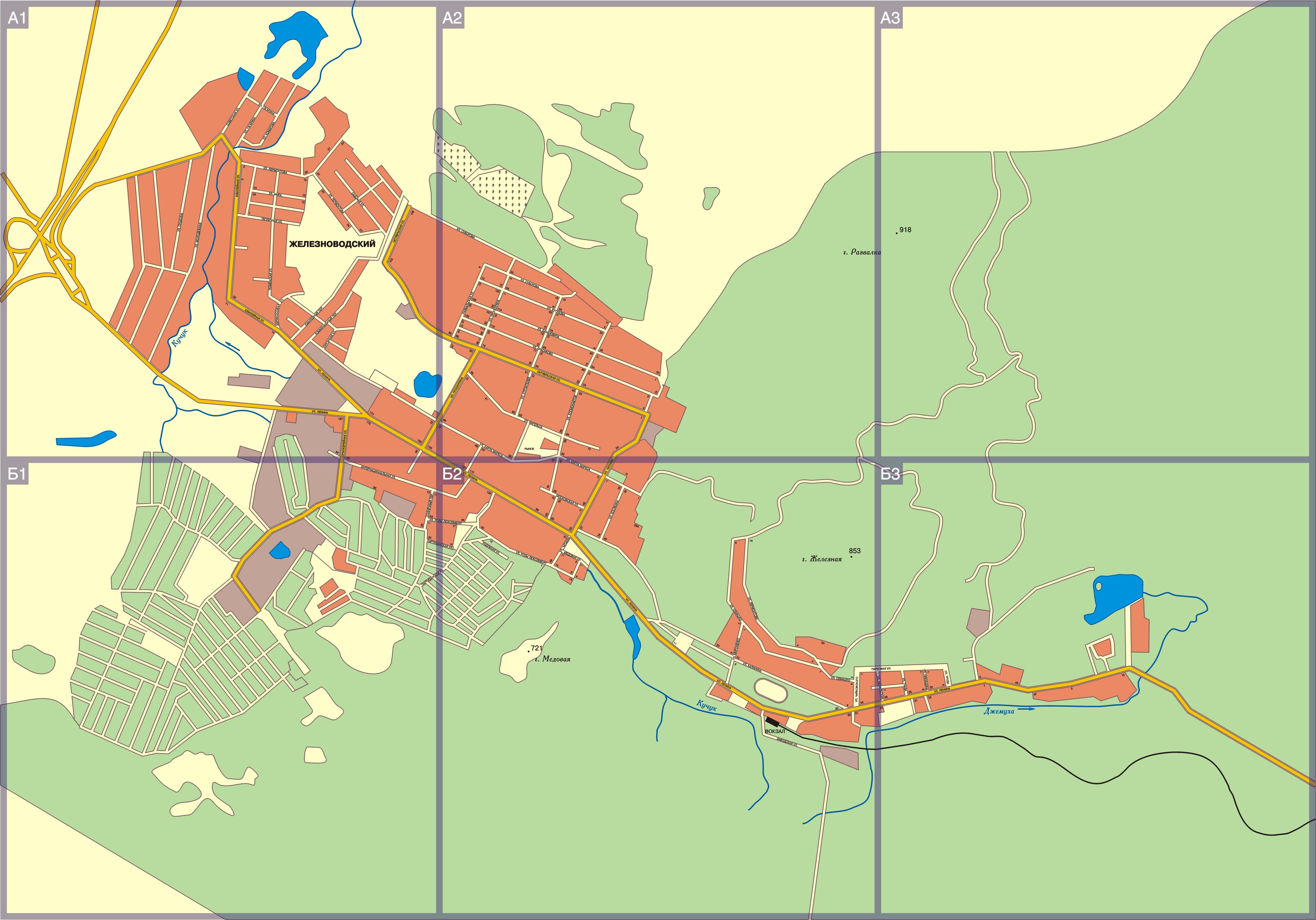 Спутниковая карта железноводска