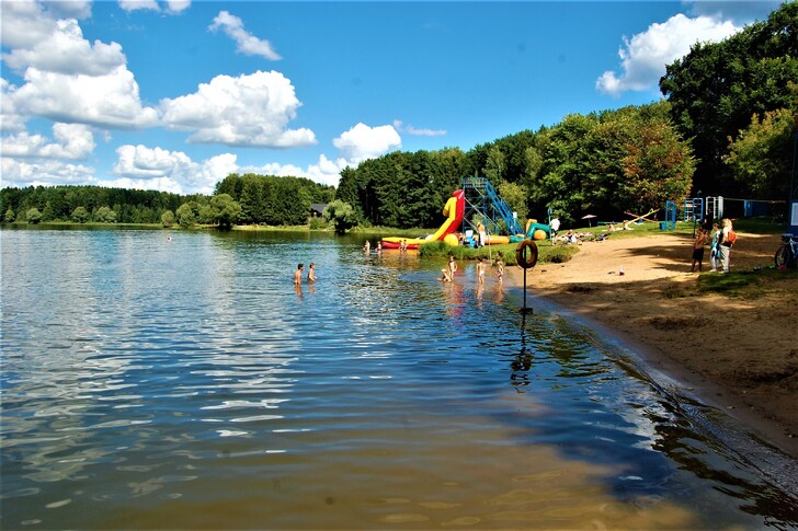 Пляж на Истринском водохранилище