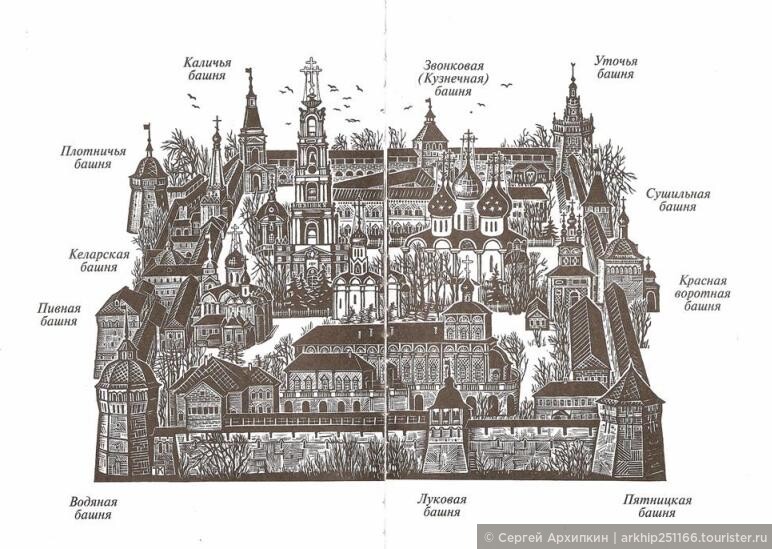 Крепостные стены и башни Троице-Сергиевой Лавры выдержавшие осаду поляков в 1610 году