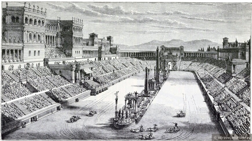 Реконструкция Большого ипподрома в Риме (Circus Maximus, интернет).