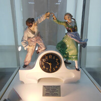 Фарфоровые каминные часы "Пастораль". Германия. Фирма "Ленцкирх", 2-я половина 19-го века.