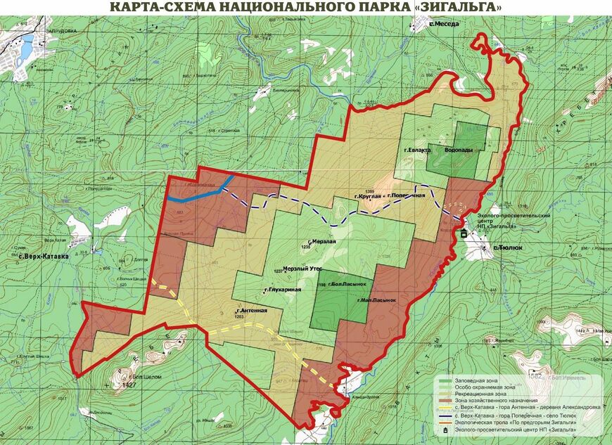 Карта-схема национального парка «Зигальга»