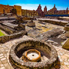 Руины главного храма империи Ацтека - Темпло Майор 