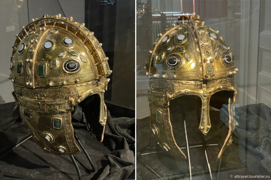 Первый римский шлем, самый нарядный. В таких позолоченных шлемах не воевали, а только участвовали в парадах и трумфах.