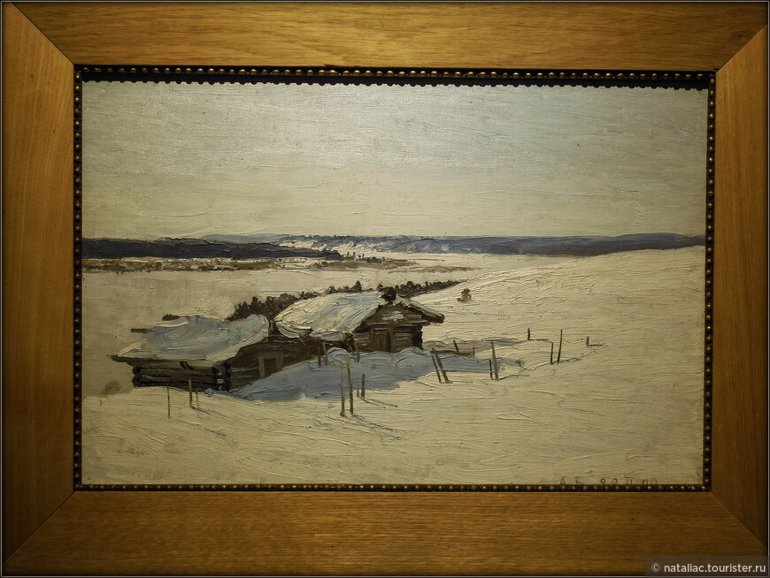 Этюд с избушками. (Амбары берегу реки Мезени), 1898-й год. 