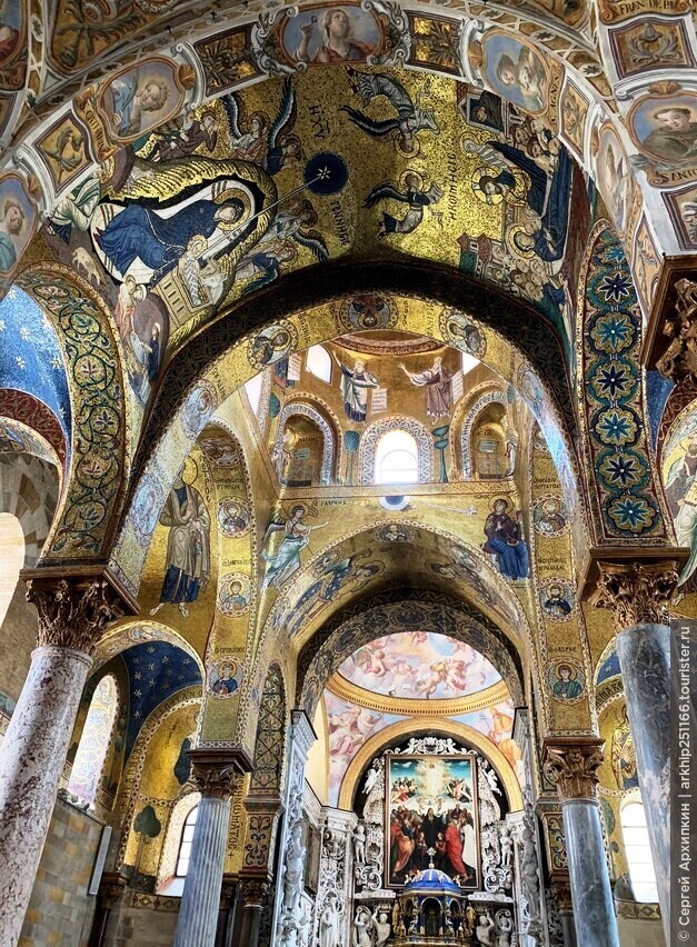 Шедевры византийской мозаики в Адмиральской церкви Марторана (12 век) в Палермо — объект Всемирного наследия ЮНЕСКО на Сицилии
