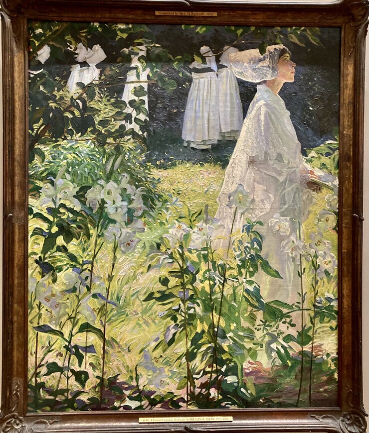 Ирландское искусство.Уильям Лич (1881-1968) Монастырский сад, Бретань.
Удивительная композиция картины и света.