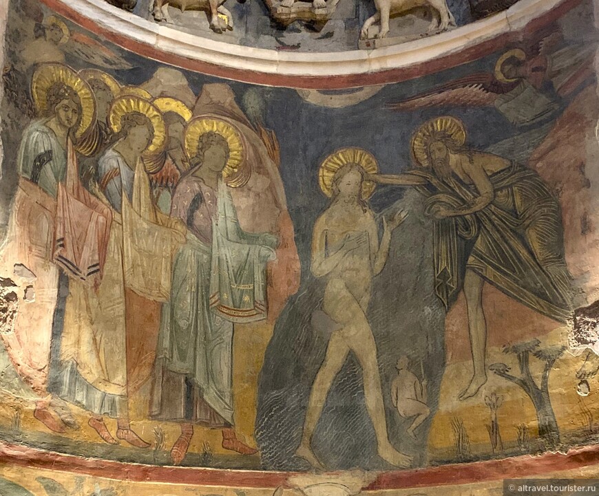 «Крещение», главная фреска в алтаре баптистерия. Конец 13-го века.
