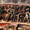 Элемент готического портала c оригинальной окраской романской церкви 12 века Санта Мария Ла Майор в поселке Торо.