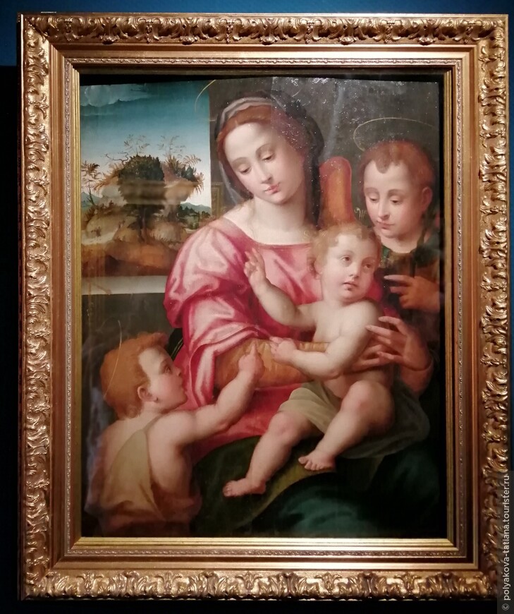 Неизвестный художник итальянская школа Мадонна с младенцем и Иоанном Крестителем XVI век, первая половина Дерево, темпера