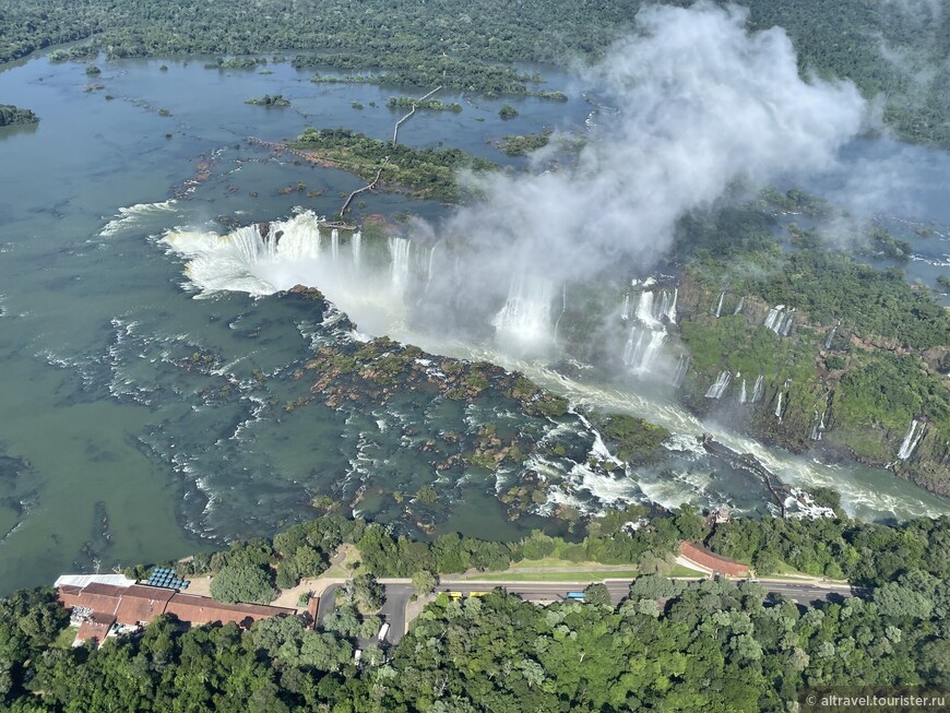 Виды на водопады Игуасу с вертолета