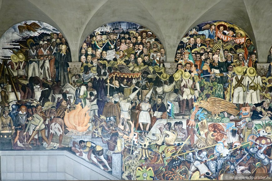 Эпос о мексиканском народе (фрагмент большой фрески на лестничной клетке). Завершено в 1935 году