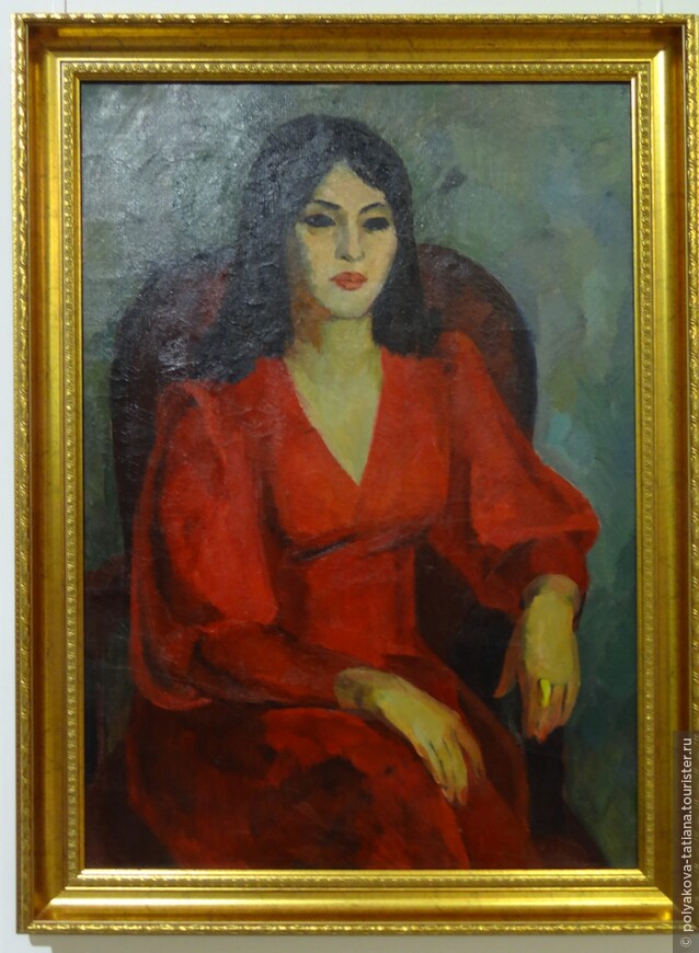 Женский портрет в красном . Ася. 1978 Холст, масло