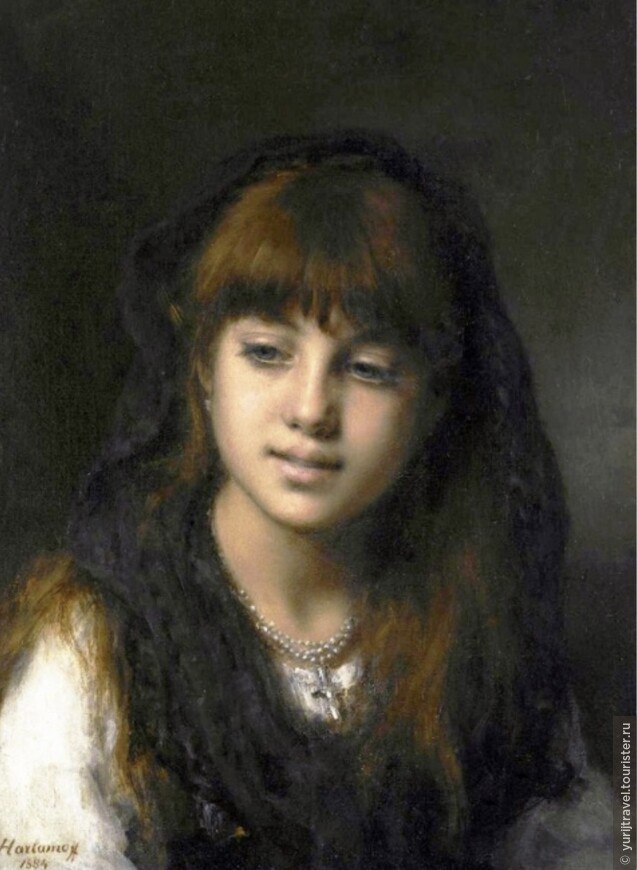 А. Харламов. «Портрет молодой девушки». 1884 г.