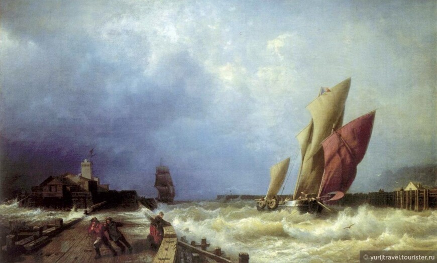 Алексей Боголюбов, 1859 г. «Вход рыбачьего судна в бурю в гавань Сен-Валери-ан-Ко»
