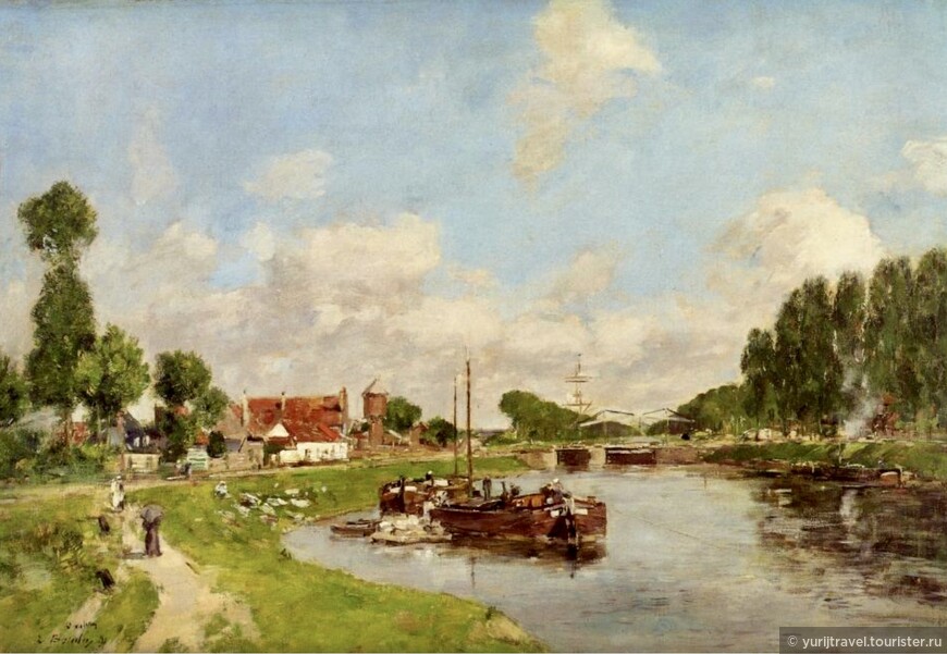 Eugene Louis Boudin, 1891. “Баржа на канале Сент-Валери-ан-Сом»