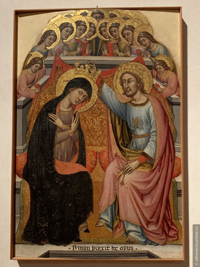 Симоне-де-Филиппо (Симоне-деи-Крочефисси, 1330-1399). Коронация Богородицы. Ок.1396-1397. Болонский художник, получивший прозвище «Симон-распятие» за частое изображение распятия на своих картинах.