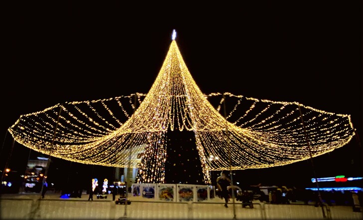 Новогодняя ель на площади Ленина в Йошкар-Оле