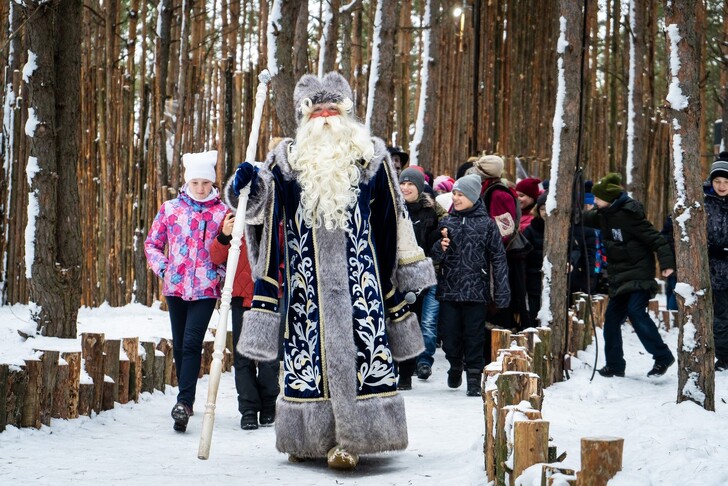 Воронежский Дед Мороз в парке Нелжа