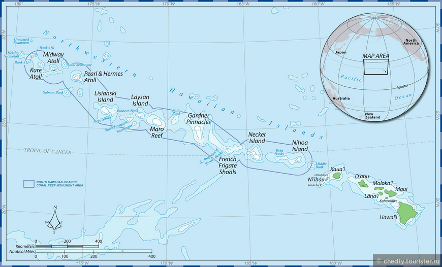 Малые острова на этой карте просто точки, контуры вокруг них — это изобаты отмелей