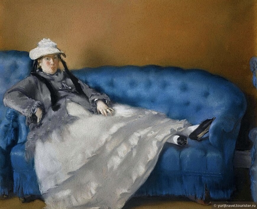 Эдуард Мане - «Мадам Мане на синей софе», 1863 г., 49×60 см