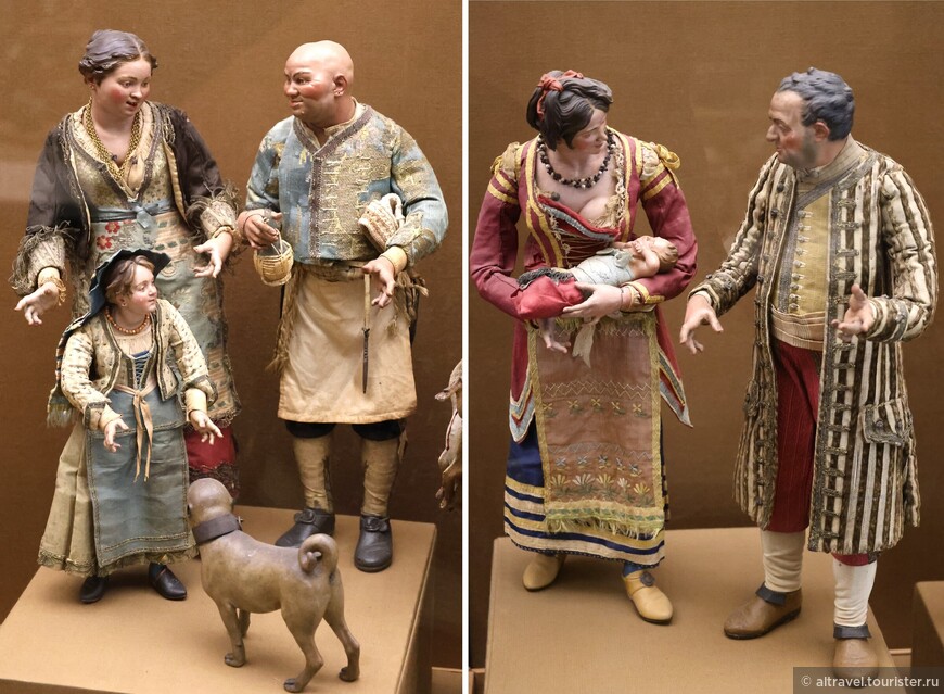 Куклы из неаполитанского Национального музея Сан-Мартино. Они украшали, пожалуй, самые дорогие «презепе» – те, что в 18-м веке стояли в королевском дворце. 