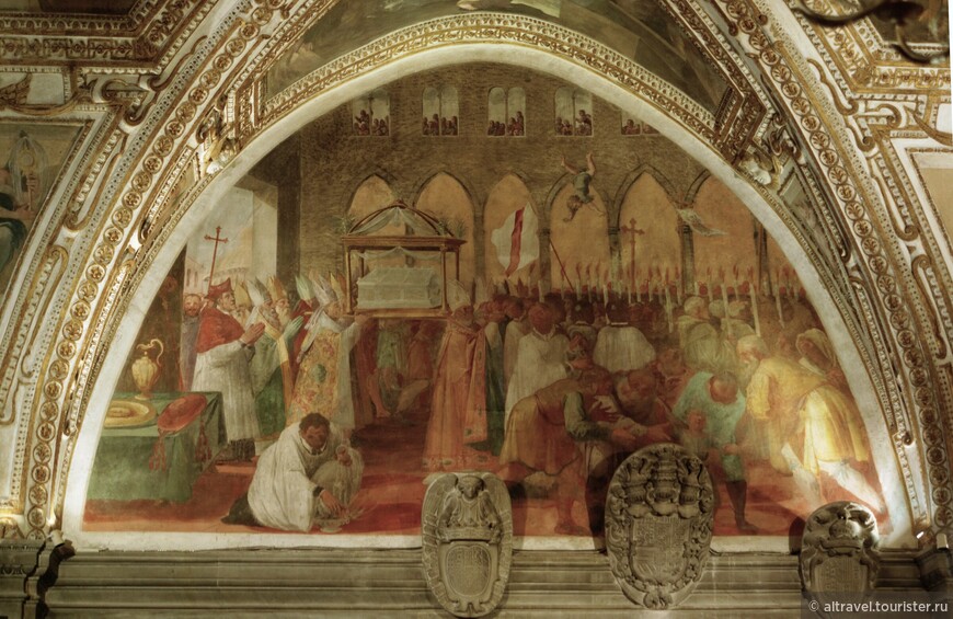 Фреска с изображением прибытия мощей святого апостола Андрея в Амальфи в 1208 г.