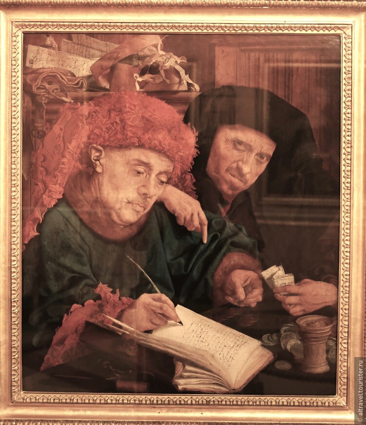 Маринус ван Реймерсвале (1490 – 1567). Сборщики податей. Этот фламандский художник остался в истории живописи благодаря своим очень выразительным портретам банкиров, ростовщиков и сборщиков податей. Такие изображения были очень популярны в 16-м веке как олицетворение жадности. Авторская копия такой картины есть в нескольких музеях мира, в том числе - в Эрмитаже.