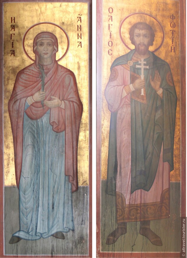 Ктиторские фрески собора: св. Анна (Агнесса) Римская и св. Фотий Никомидийский. Фото из сети.