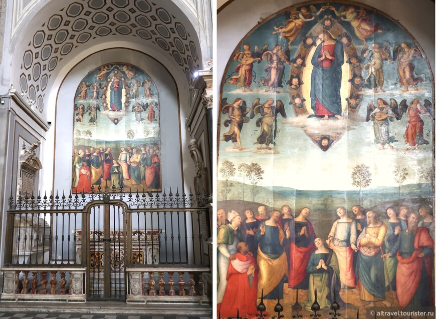 Вознесению Девы Марии  посвящена еще и капелла: в ней находится «Вознесение Мадонны» кисти Перуджино. 1506-1509. До 1741 года это полотно висело в главном алтаре Дуомо.
