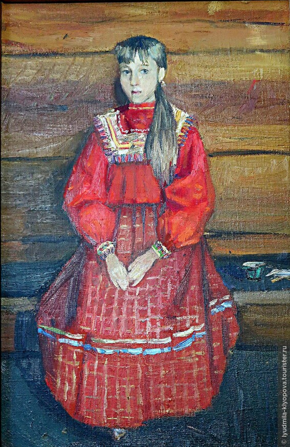 Портрет дочери писателя в народном костюме