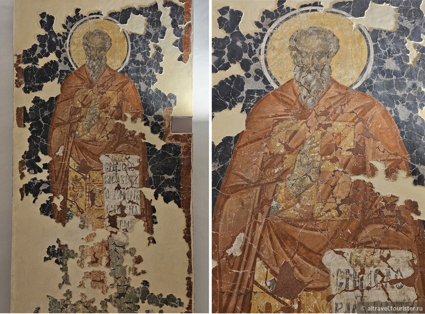 Преподобный Феодор Студит. Восстановленная фреска из церкви Спаса Преображения на Ковалеве.