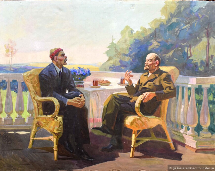 Ленин и Горький  в Горках, художник Ефанов В.П., 1938