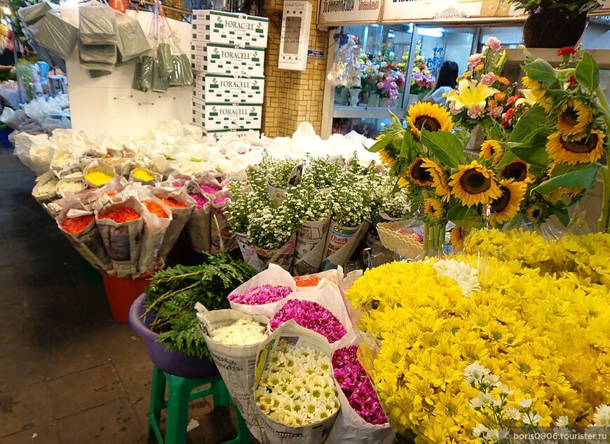 Прогулка вечером по цветочному рынку
