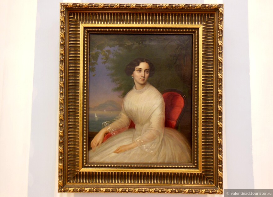 Портрет молодой женщины. Первая половина 19-го века. Холст, масло. Неизвестный художник.
