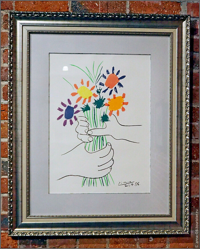 Пабло Пикассо «Цветы и руки», 1958 Цветная литография, бумага ручной работы