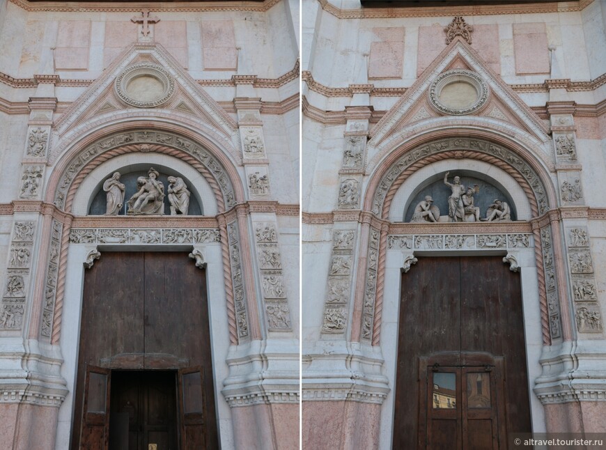 Боковые порталы выполнены в 1518-1530 другими скульпторами.
