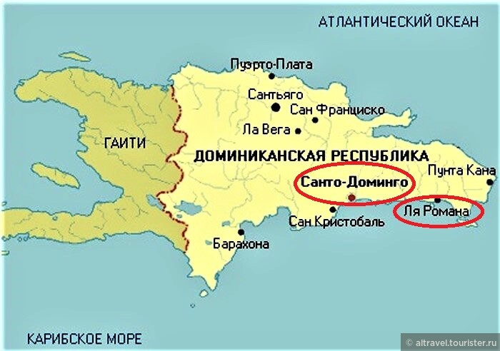 Карта 1. Ла-Романа на карте Доминиканы