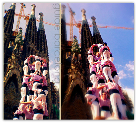 GUSTABARCELONA: La Sagrada Familia в период праздника Castellers (выстраивания живых башен)