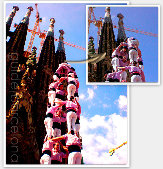 GUSTABARCELONA: La Sagrada Familia в период праздника Castellers (выстраивания живых башен)