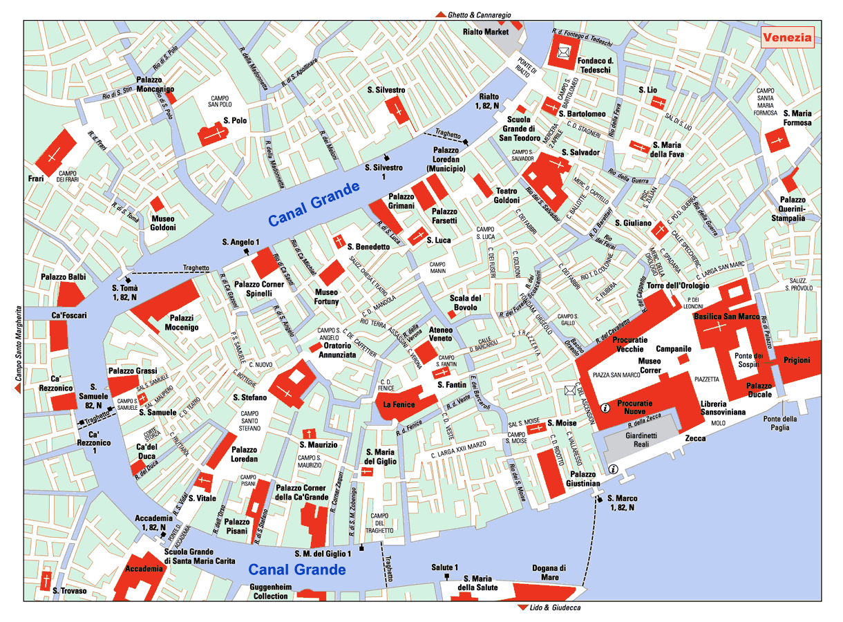 Карта города венеция