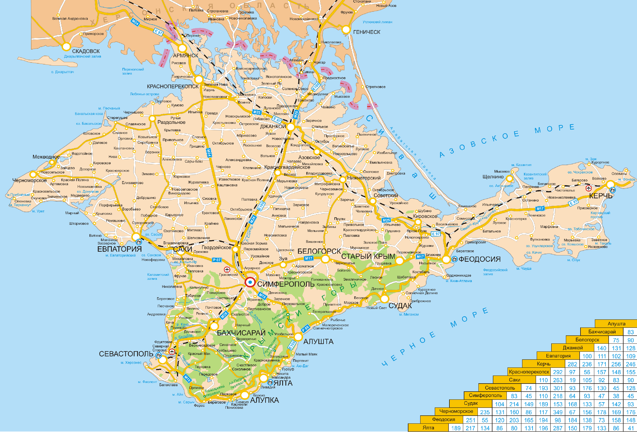 Карта крым в составе россии