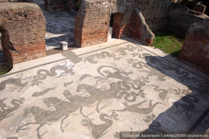 Мозаика дома ,по которой ходили древние римляне