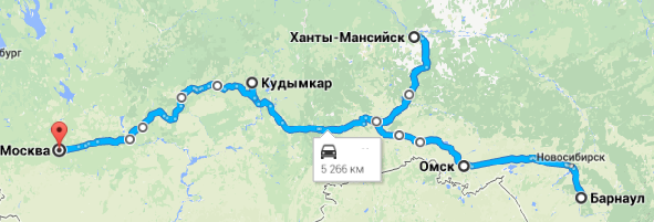 Трасса омск барнаул карта