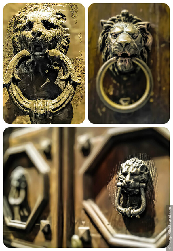 дверные ручки в виде головы льва - очень распространенное явление в средневековом Орте